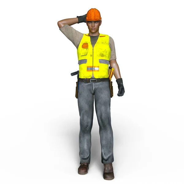 3D CG rendering of a worker — Stock Photo, Image