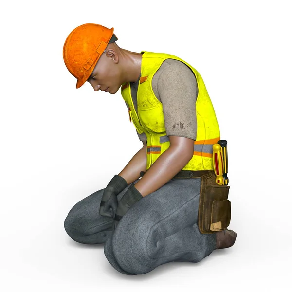 Representación 3D CG de un trabajador —  Fotos de Stock