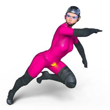 3d cg işleme süper bir kadın