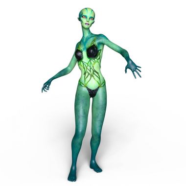 bir kadın yabancı 3d cg işleme