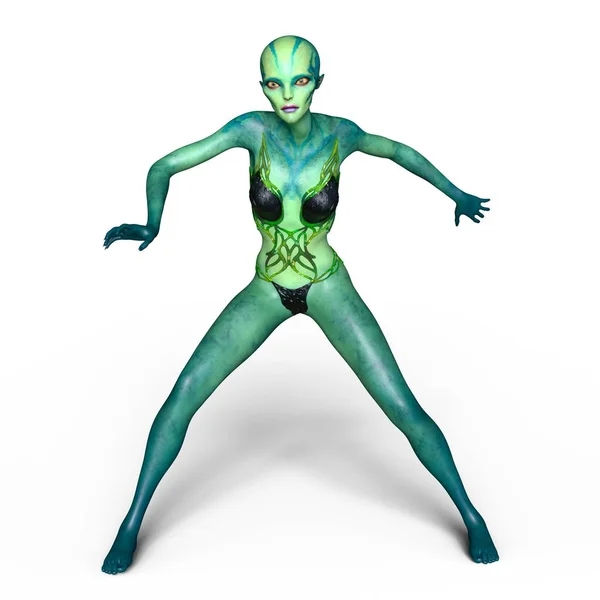 3D CG rendering of a female alien — Stock Photo, Image