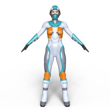 3d cg işleme süper bir kadın