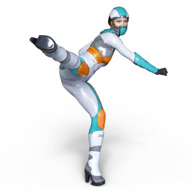 3d cg işleme süper bir kadın