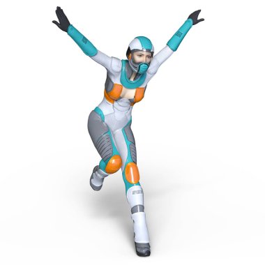 3d cg işleme süper bir kadın