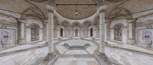 3D cg-rendering av grand hall — Stockfoto