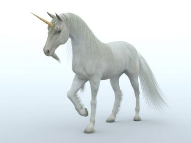 bir tek boynuzlu at 3d cg render