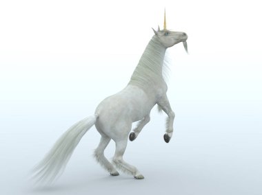 bir tek boynuzlu at 3d cg render