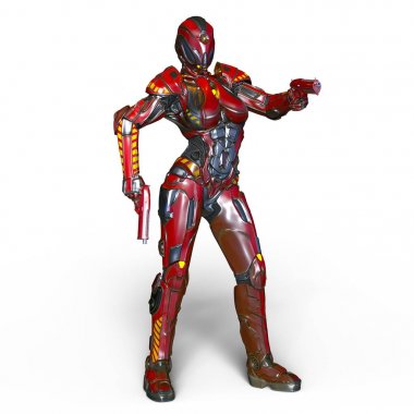 3d cg işleme bir kadın robot