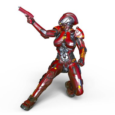 3d cg işleme bir kadın robot