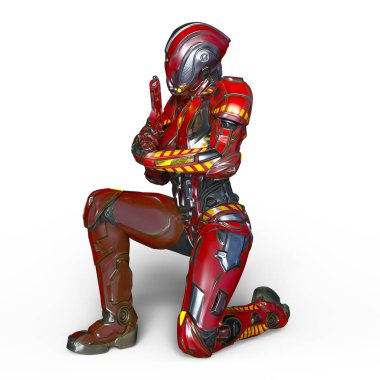 3d cg işleme bir kadın robot