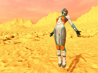 3d cg işleme süper bir kadın