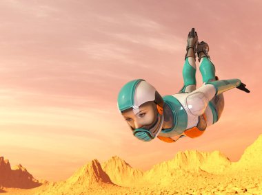 3d cg işleme süper bir kadın