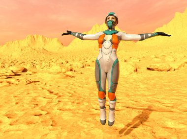 3d cg işleme süper bir kadın