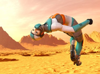 3d cg işleme süper bir kadın