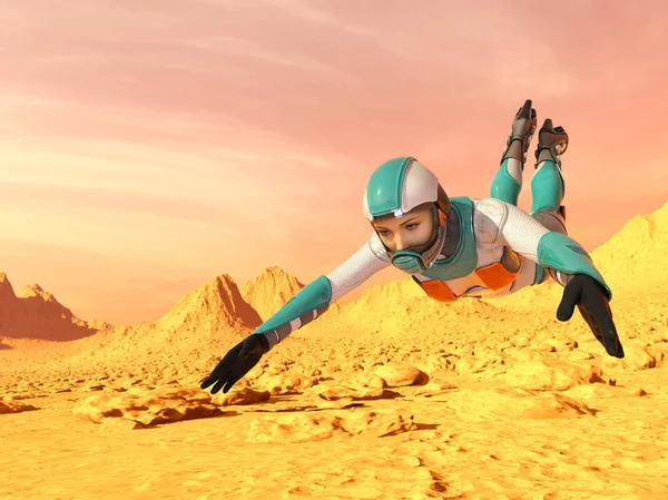 3d cg işleme süper bir kadın