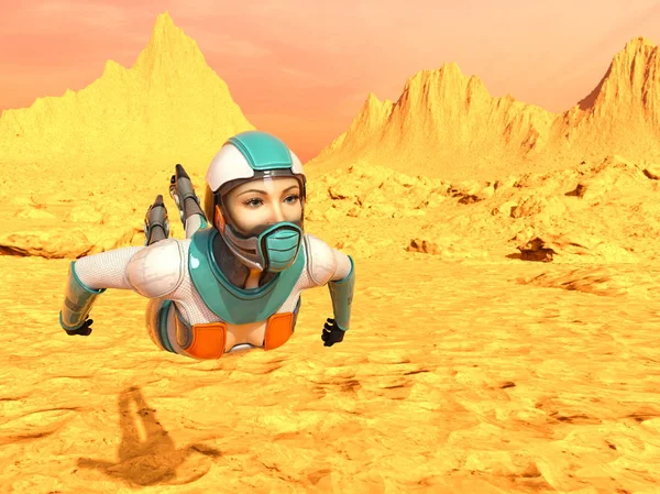 3d cg işleme süper bir kadın