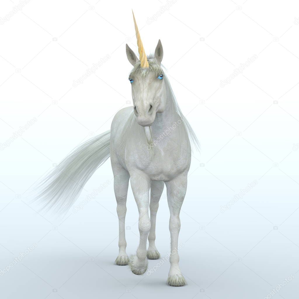 3D CG rendering of a unicorn