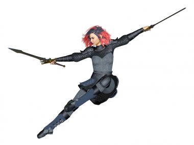 bir kadın şövalye 3d cg render