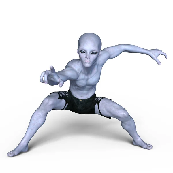 3D rendu 3D d'un extraterrestre — Photo