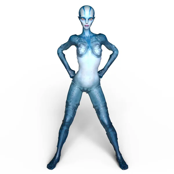 3D CG rendering of a female alien — Stock Photo, Image