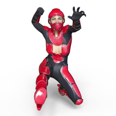 3d cg işleme süper bir kadın