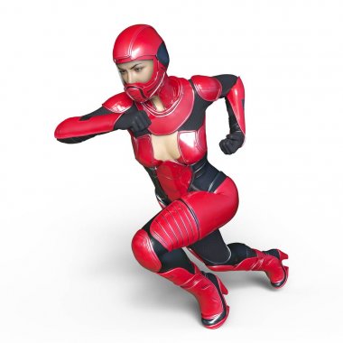 3d cg işleme süper bir kadın