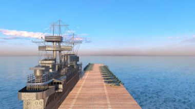 3d cg işleme uçak gemisi