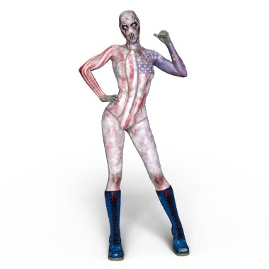 3d cg işleme süper bir kadın