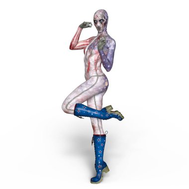 3d cg işleme süper bir kadın