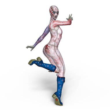 3d cg işleme süper bir kadın