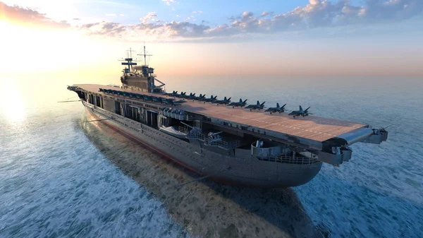 3D CG rendering of the aircraft carrier — Stock Photo, Image