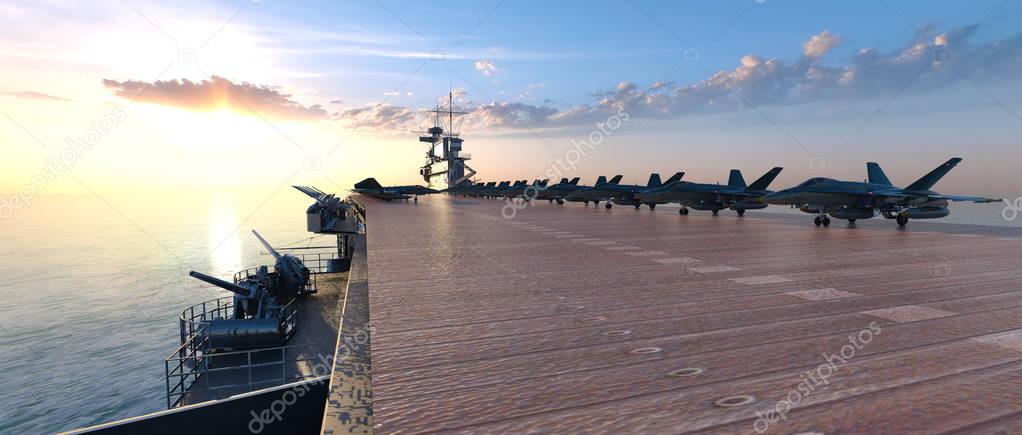 3D CG rendering of the aircraft carrier