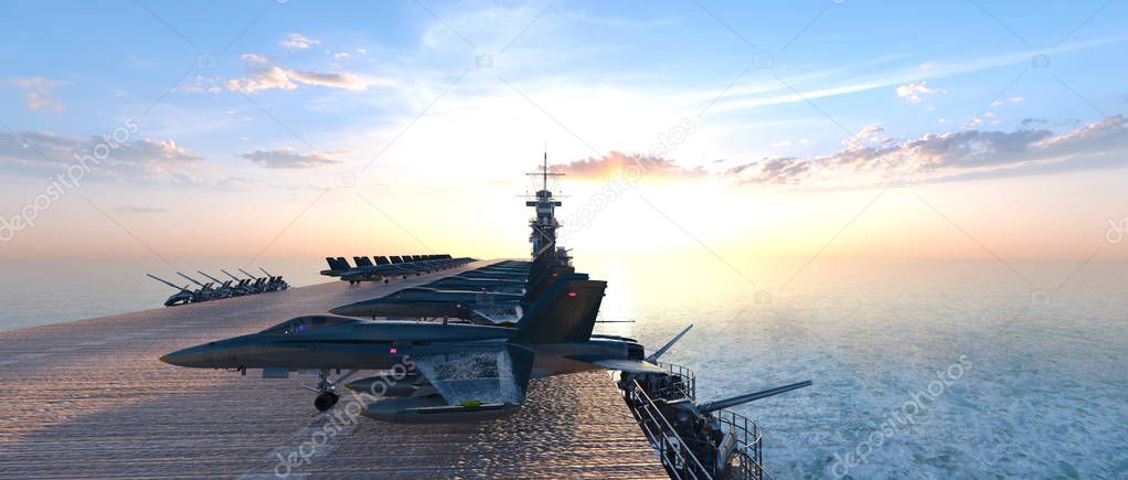3D CG rendering of the aircraft carrier