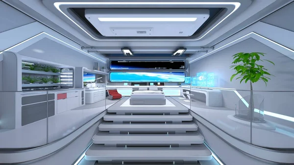 Rendering 3D CG della sala di controllo — Foto Stock