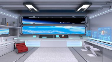 Kontrol odasının 3d cg render