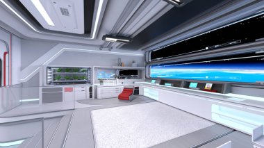 Kontrol odasının 3d cg render