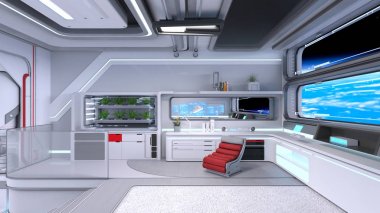 Kontrol odasının 3d cg render