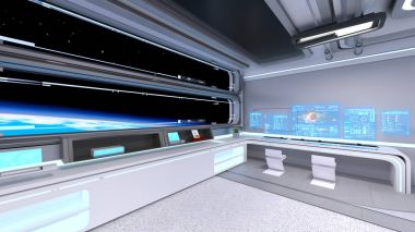 Kontrol odasının 3d cg render