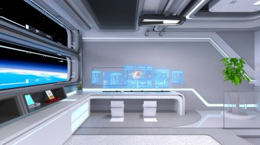 Kontrol odasının 3d cg render