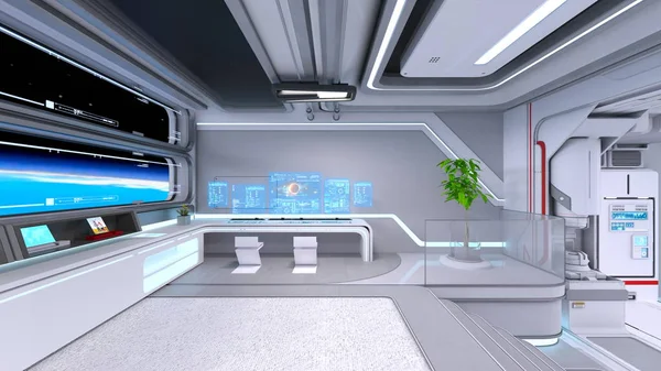 3D CG візуалізація контрольної кімнати — стокове фото