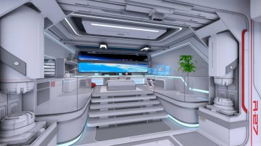 Kontrol odasının 3d cg render