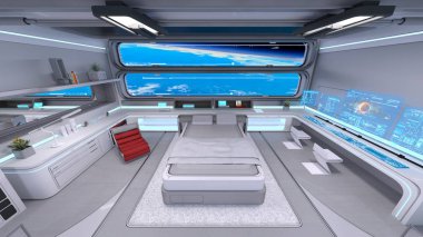 Kontrol odasının 3d cg render