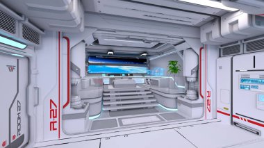 Kontrol odasının 3d cg render