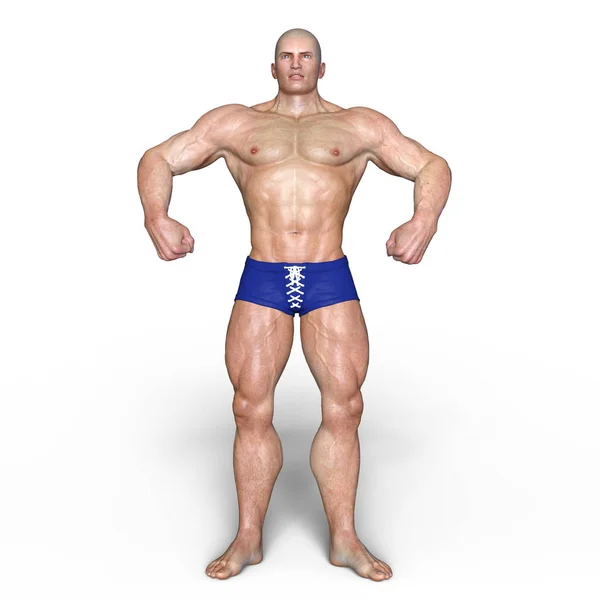 3D cg-rendering av en body builder — Stockfoto