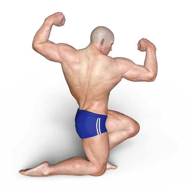 3D cg-rendering av en body builder — Stockfoto