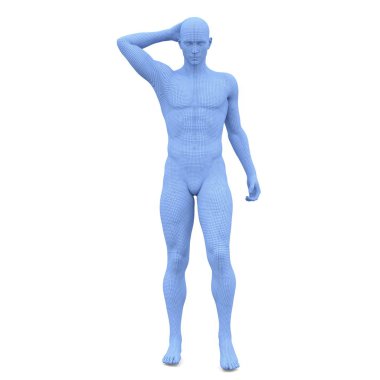 bir erkek vücudunun 3d cg işleme