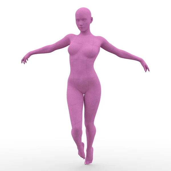 Rendering 3D CG di un corpo femminile — Foto Stock