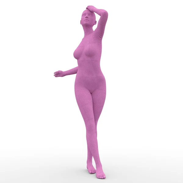 Rendering 3D CG di un corpo femminile — Foto Stock