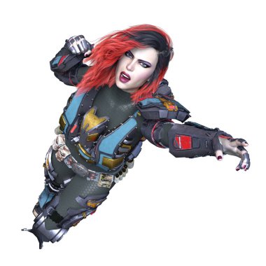 3d cg işleme süper bir kadın