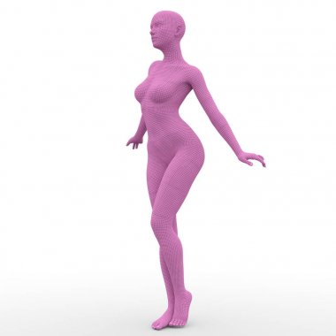 bir kadın bedeninin 3d cg render